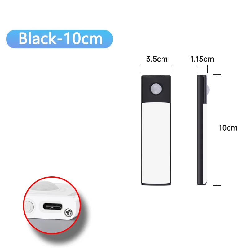 Motion Sensor LED Night Light USB Rechargeable Wireless Lamp for Kitchen, Cabinet, Bedroom & Wardrobe