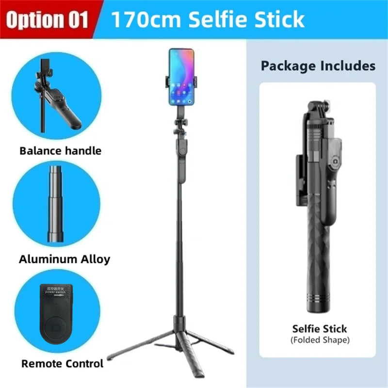 Elevate Pro 1750mm LED Wireless Selfie Stick Tripod
